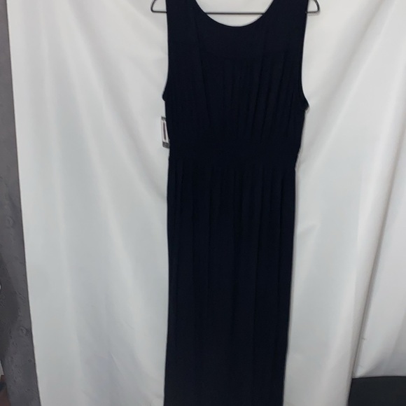 NWT Ronni Nicole size XL Black Sheath Maxi Dress Faux wrap braided elasticwaist - Picture 9 of 11